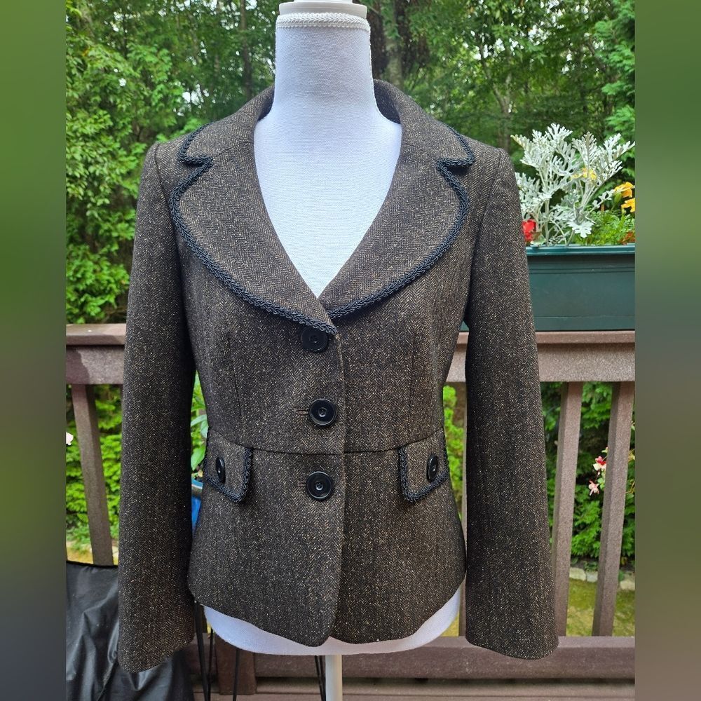 Semantiks Black And Tan Herringbone Blazer